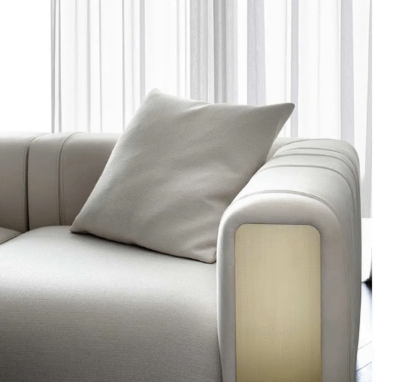 Italian minimalist luxury metal sofa for a living room, fabric upholstery, design sample room, hotel clubhouse, furniture - 图片 2