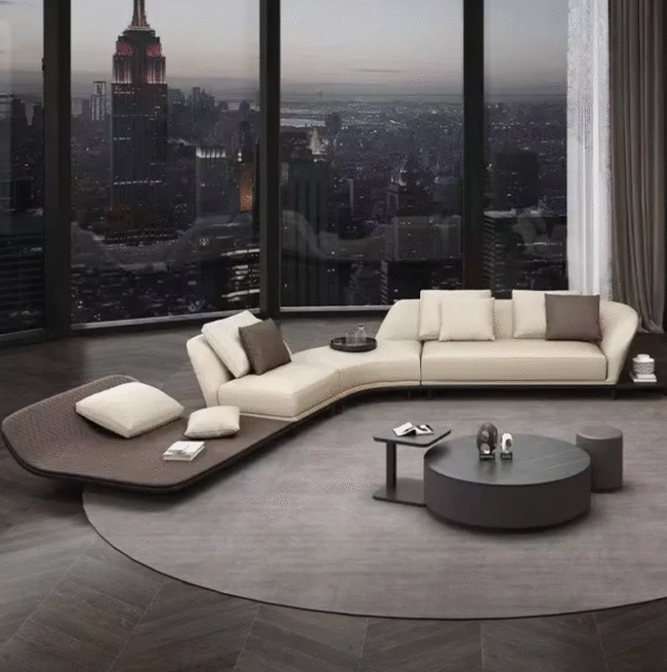 Italian light luxury high-end luxury Ferrari silent technology fabric sofa living room modern minimalist Nordic irregular corner - 图片 7