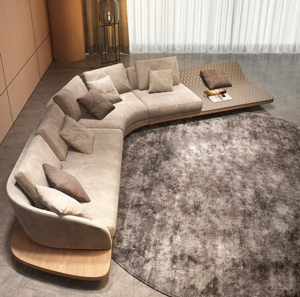 Italian light luxury high-end luxury Ferrari silent technology fabric sofa living room modern minimalist Nordic irregular corner
