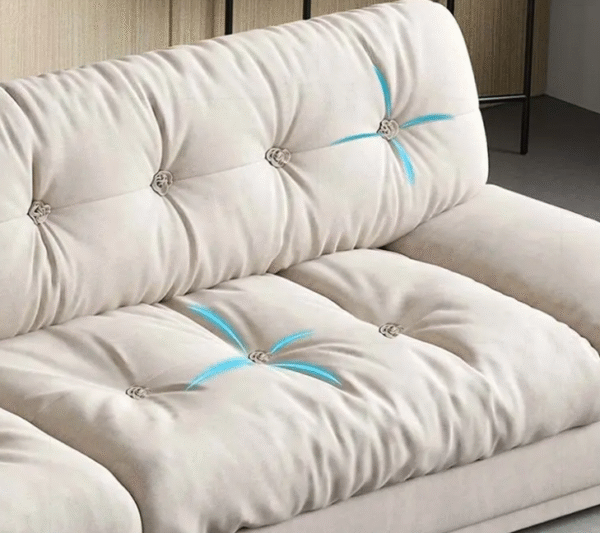 Cloud sofa, matte cowhide cream style minimalist designer down-sanded fabric living room genuine leather with decorative stitching sofa - 图片 8