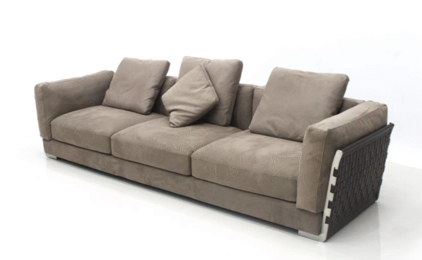 Italian woven designer corner sofa set for luxurious row-style villa's large flat-level living room