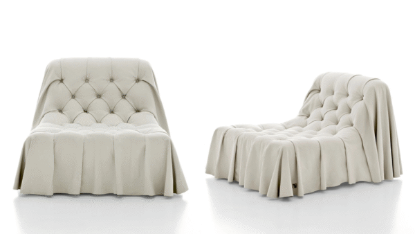 French modern lightweight luxury skirt-shaped sofa, Italian villa living room with侘寂 style, Italian minimalist creative drawstring sofa - 图片 3
