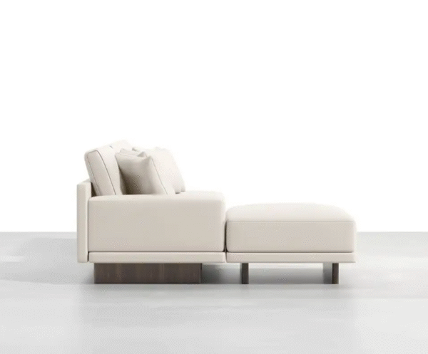 Italian minimalist sofa in the large penthouse living room of the villa, featuring all dark leather sofas. - 图片 6