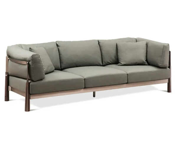 Italian minimalist leather sofa, top-grain cowhide, creative living room set, modern luxury, four-person seating, straight row arrangement - 图片 7