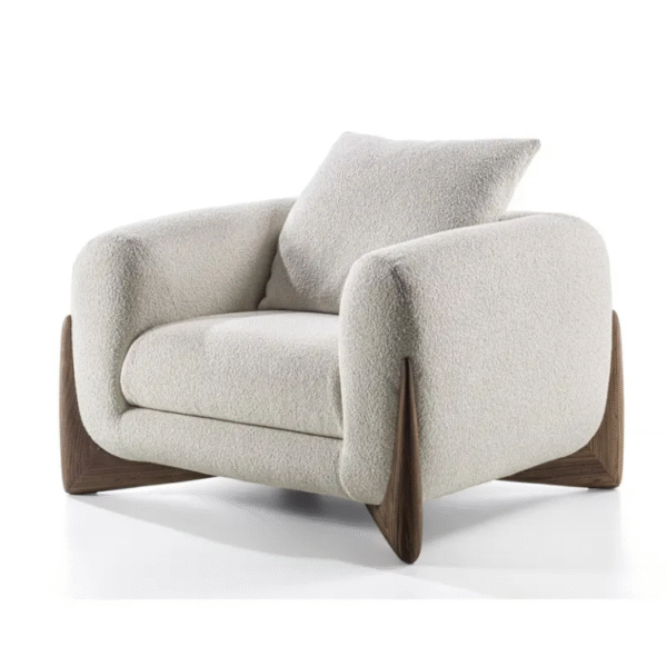 Nordic fabric cream-colored modern minimalist small apartment lamb wool Japanese style sofa wabi-sabi style living room sofa - 图片 7