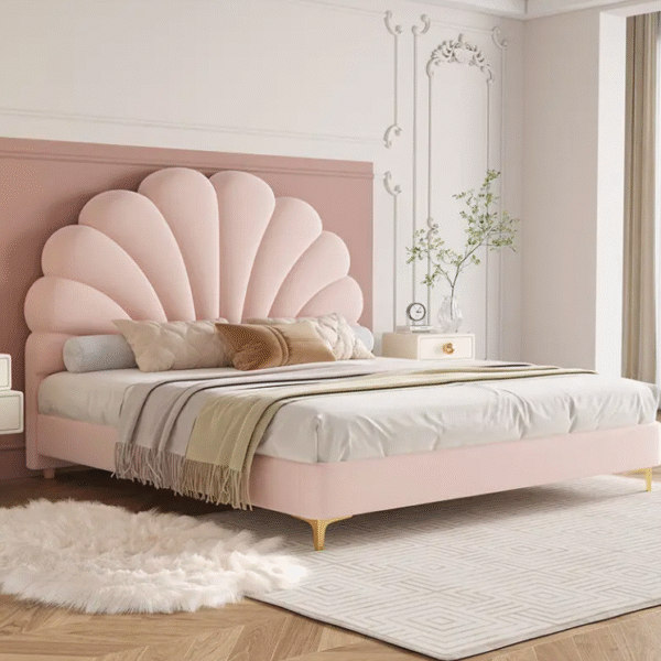 French-style luxury cream-style minimalist modern children's bed, princess bed, girl's bedroom, single bed with soft padding and genuine leather surface - 图片 6