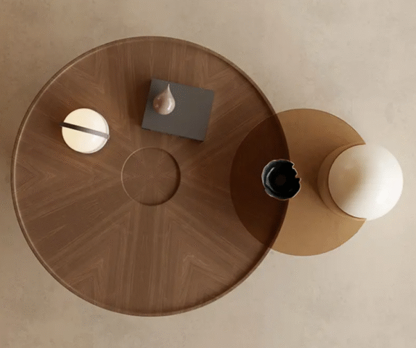 Italian minimalist round creative coffee table and side table set, modern and simple for living room, suitable for small apartments, with a touch of light luxury and high-end feel. - 图片 4