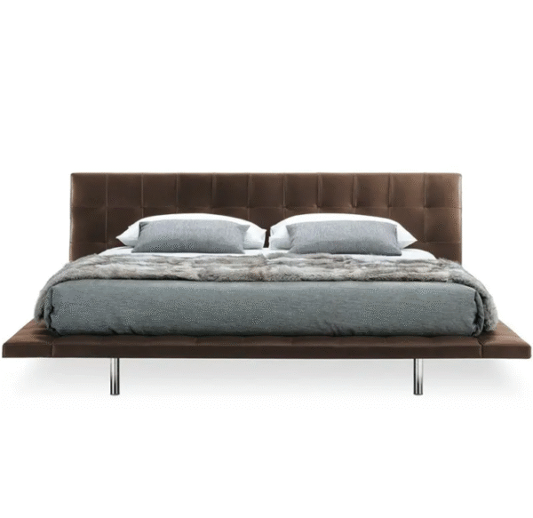 Fennavia Italian minimalist villa bed - Master bedroom high-end luxury bedroom with leather bed