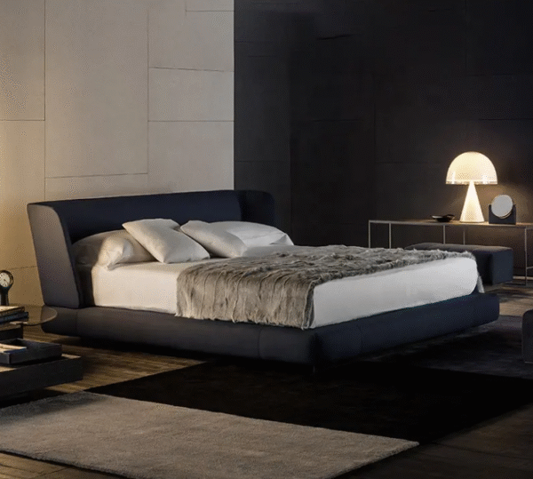 Modern minimalist fabric bed, Italian luxury style, Instagram trend, Nordic tatami-style master bedroom bed, double bed, advanced technology fabric bed - 图片 6