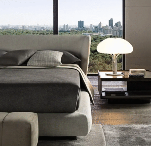 Modern minimalist fabric bed, Italian luxury style, Instagram trend, Nordic tatami-style master bedroom bed, double bed, advanced technology fabric bed - 图片 5