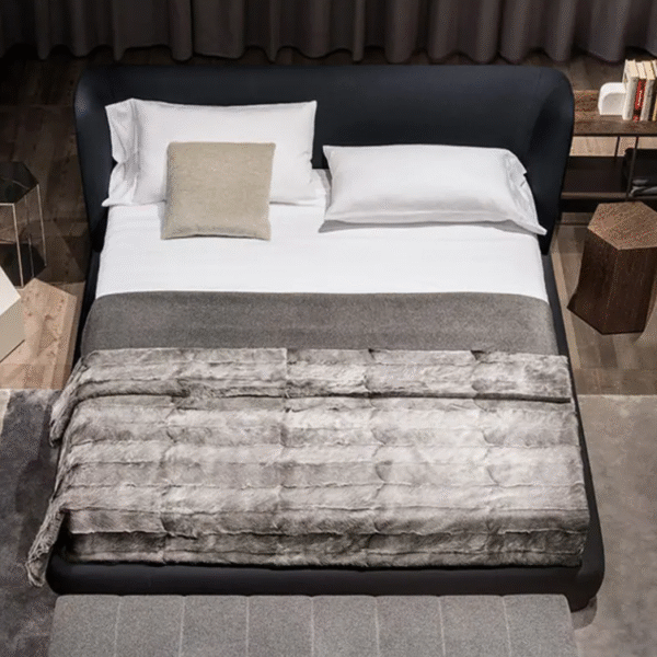 Modern minimalist fabric bed, Italian luxury style, Instagram trend, Nordic tatami-style master bedroom bed, double bed, advanced technology fabric bed - 图片 3