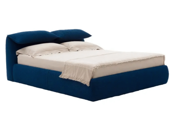 Italian minimalist elephant-ear style master bedroom teddy fleece fabric double bed with adjustable headrests - 图片 6