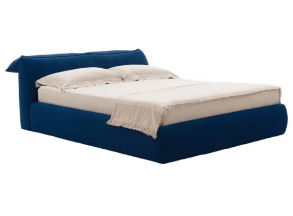 Italian minimalist elephant-ear style master bedroom teddy fleece fabric double bed with adjustable headrests