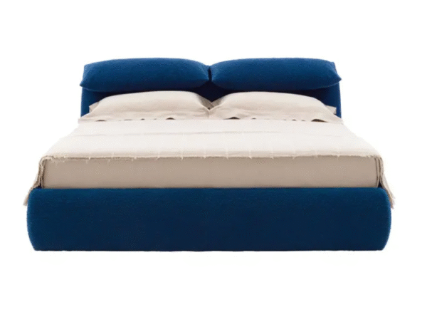 Italian minimalist elephant-ear style master bedroom teddy fleece fabric double bed with adjustable headrests - 图片 4
