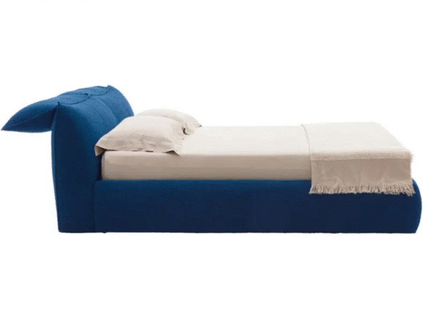 Italian minimalist elephant-ear style master bedroom teddy fleece fabric double bed with adjustable headrests - 图片 3