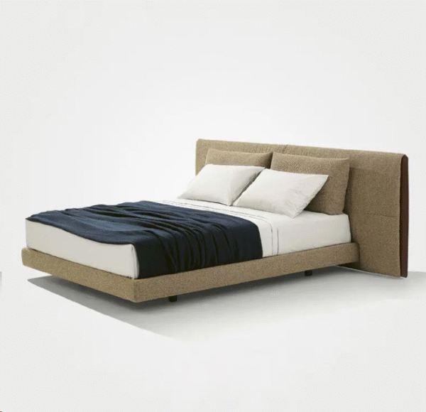 Italian poliform cotton and linen fabric wide-screen bed luxurious villa large flat-level designer master bedroom double wedding bed