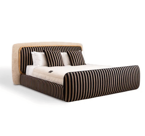 Italian minimalist Fendi Cloud Bed Villa High-end Master Bedroom Double Fabric Cotton-Linen Luxury Multi-color Wedding Bed