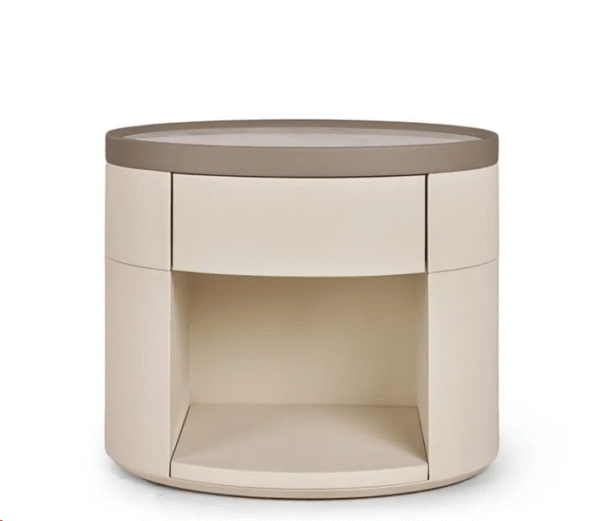 Italian minimalist bedside cabinet, custom-made from solid wood, by a high-end designer, for an upscale bedroom, a trendy and luxurious storage cabinet.
