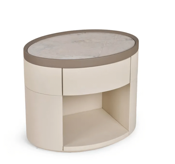 Italian minimalist bedside cabinet, custom-made from solid wood, by a high-end designer, for an upscale bedroom, a trendy and luxurious storage cabinet. - 图片 2