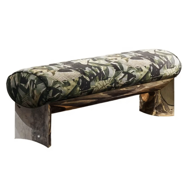 Luxury-style household entrance shoe stand, sofa end bench, stainless steel sofa low stool, leather art designer dining table bench, entrance entry bench - 图片 3