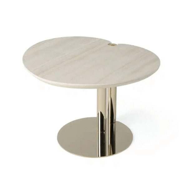 Italian marble coffee table with luxurious and high-end design. Designer style side table for living room. Suitable for home use. Combination of high and low metal tables. - 图片 5