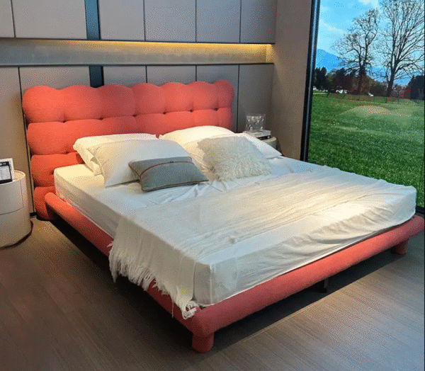 Creamy Bubble Bed - Designer Fabric Bed - Modern and Simple Princess Girl Lamb Fleece Children's Bed - 图片 4