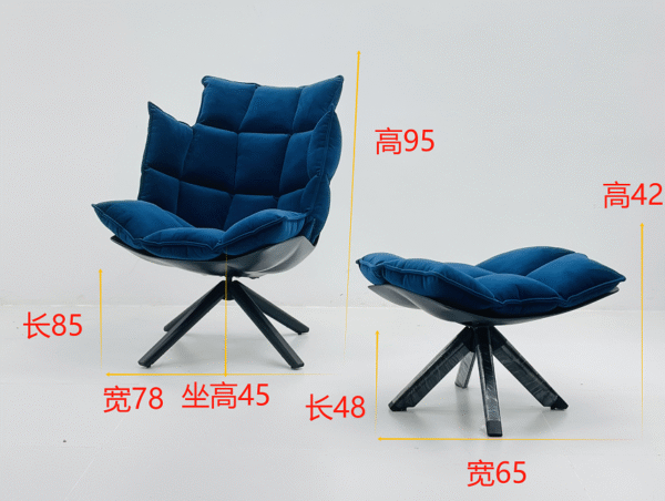 Minimalist designer chair, computer swivel chair, muscle chair, rice husk sofa, reclining chair, clubhouse, sales office, 4S store, negotiation chair - 图片 4