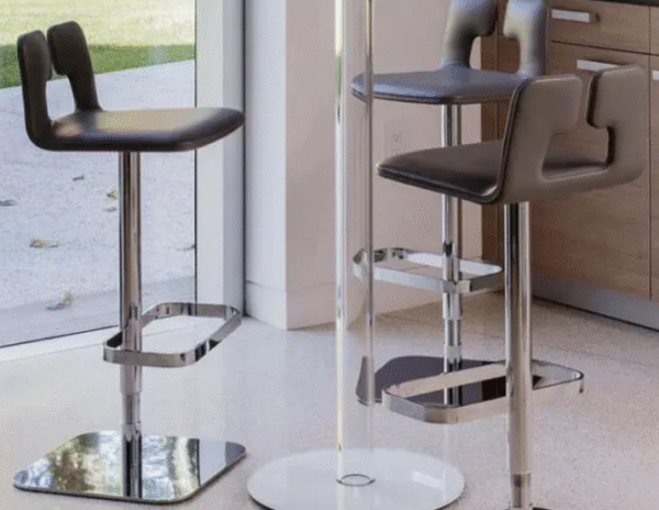 Bar chair designer luxury high-end adjustable bar stool chair stainless steel rotating high-legged stool bar chair household island dining chair - 图片 5