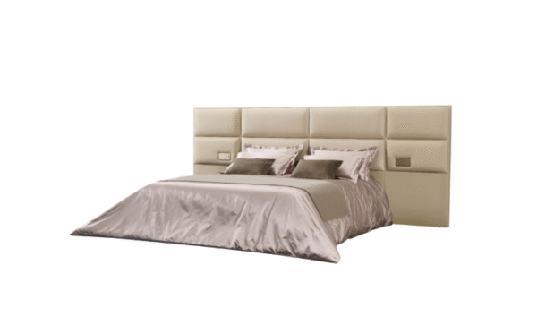 Italian luxury-inspired model house hotel villa luxurious master bedroom king-sized bed double bed leather bed designer high-back bed - 图片 5