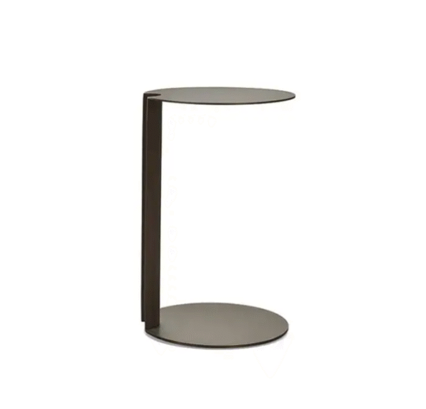 Italian minimalist stainless steel corner table, modern and simple living room design, irregular metal side table, light luxury and movable round table.