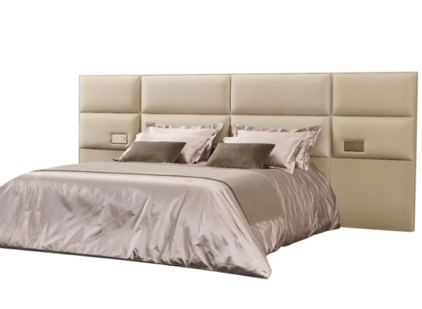 Italian luxury-inspired model house hotel villa luxurious master bedroom king-sized bed double bed leather bed designer high-back bed