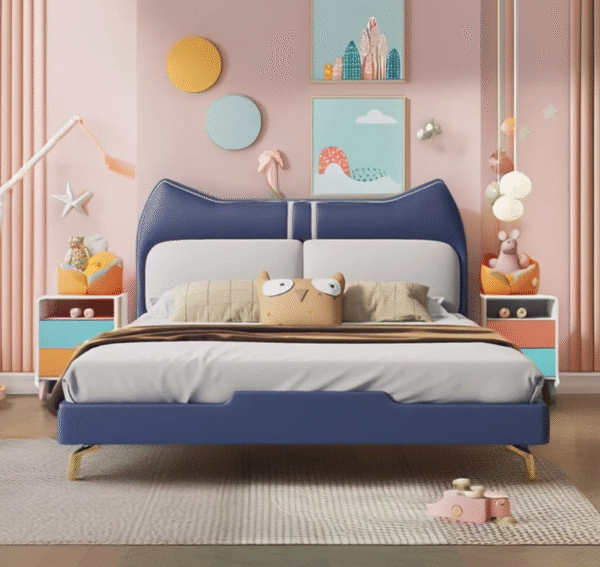 Single bed for children, teenage boy, leather bed for young boys, luxurious and modern minimalist children's room, girl's princess bed - 图片 3